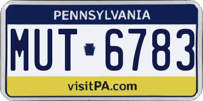 PA license plate MUT6783