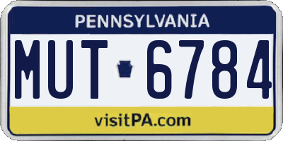PA license plate MUT6784
