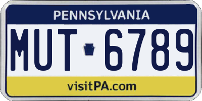 PA license plate MUT6789