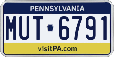PA license plate MUT6791