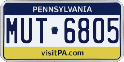 PA license plate MUT6805