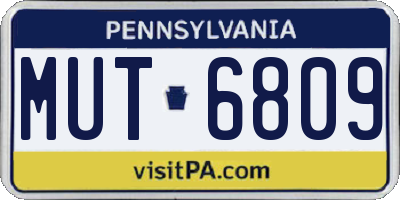 PA license plate MUT6809