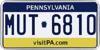 PA license plate MUT6810