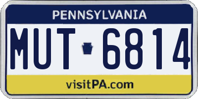 PA license plate MUT6814