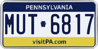 PA license plate MUT6817