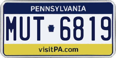 PA license plate MUT6819