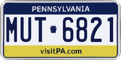PA license plate MUT6821