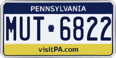 PA license plate MUT6822