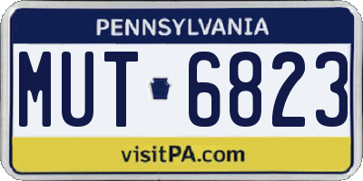 PA license plate MUT6823