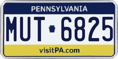 PA license plate MUT6825