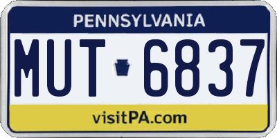 PA license plate MUT6837