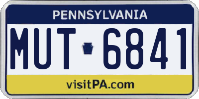 PA license plate MUT6841