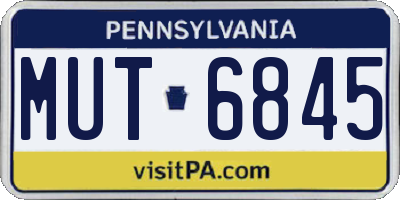 PA license plate MUT6845