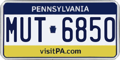 PA license plate MUT6850