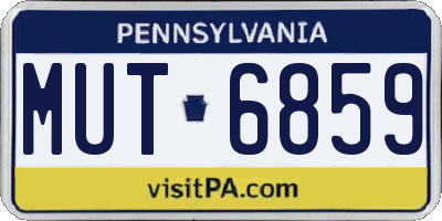 PA license plate MUT6859