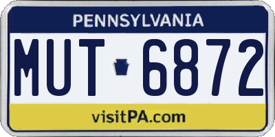PA license plate MUT6872