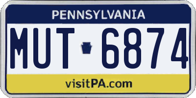 PA license plate MUT6874