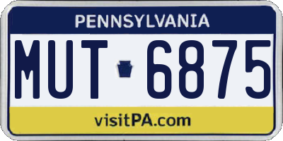 PA license plate MUT6875