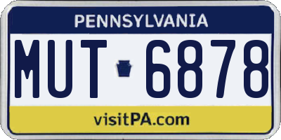 PA license plate MUT6878