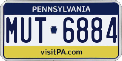 PA license plate MUT6884