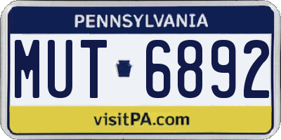PA license plate MUT6892