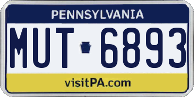 PA license plate MUT6893