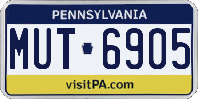 PA license plate MUT6905