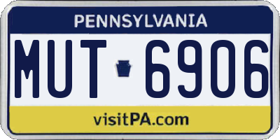 PA license plate MUT6906
