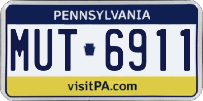 PA license plate MUT6911