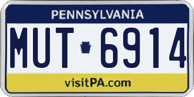 PA license plate MUT6914