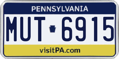 PA license plate MUT6915