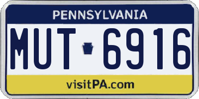 PA license plate MUT6916