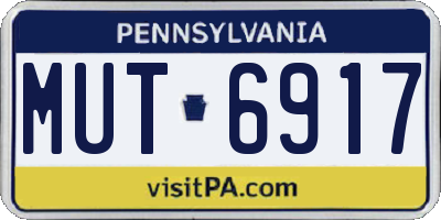 PA license plate MUT6917