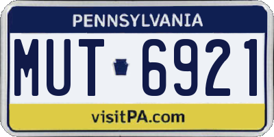 PA license plate MUT6921