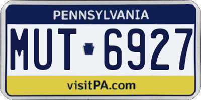 PA license plate MUT6927