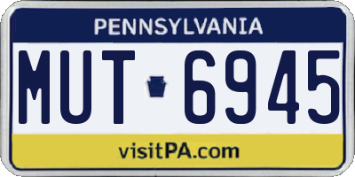 PA license plate MUT6945