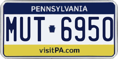 PA license plate MUT6950