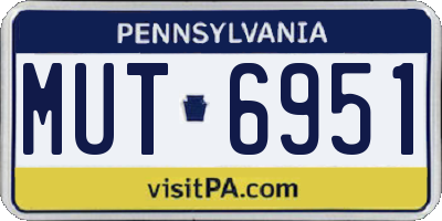 PA license plate MUT6951