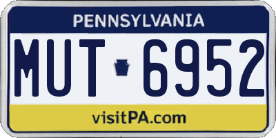 PA license plate MUT6952