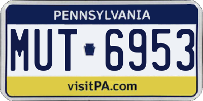 PA license plate MUT6953