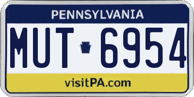 PA license plate MUT6954