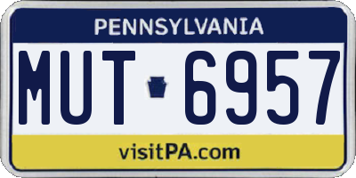 PA license plate MUT6957