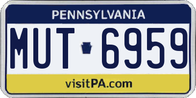 PA license plate MUT6959