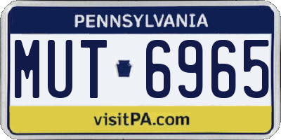 PA license plate MUT6965