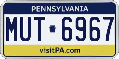 PA license plate MUT6967