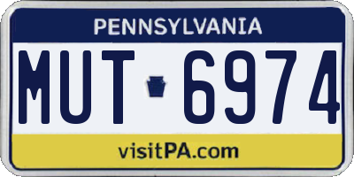 PA license plate MUT6974