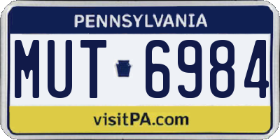 PA license plate MUT6984