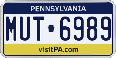PA license plate MUT6989