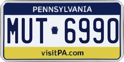 PA license plate MUT6990