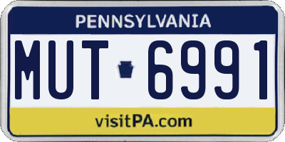 PA license plate MUT6991